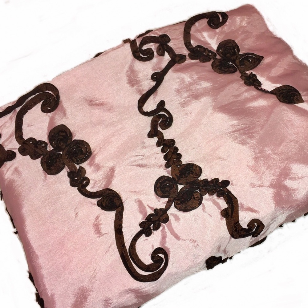 RIBBON TAFFETA shell pink & brown